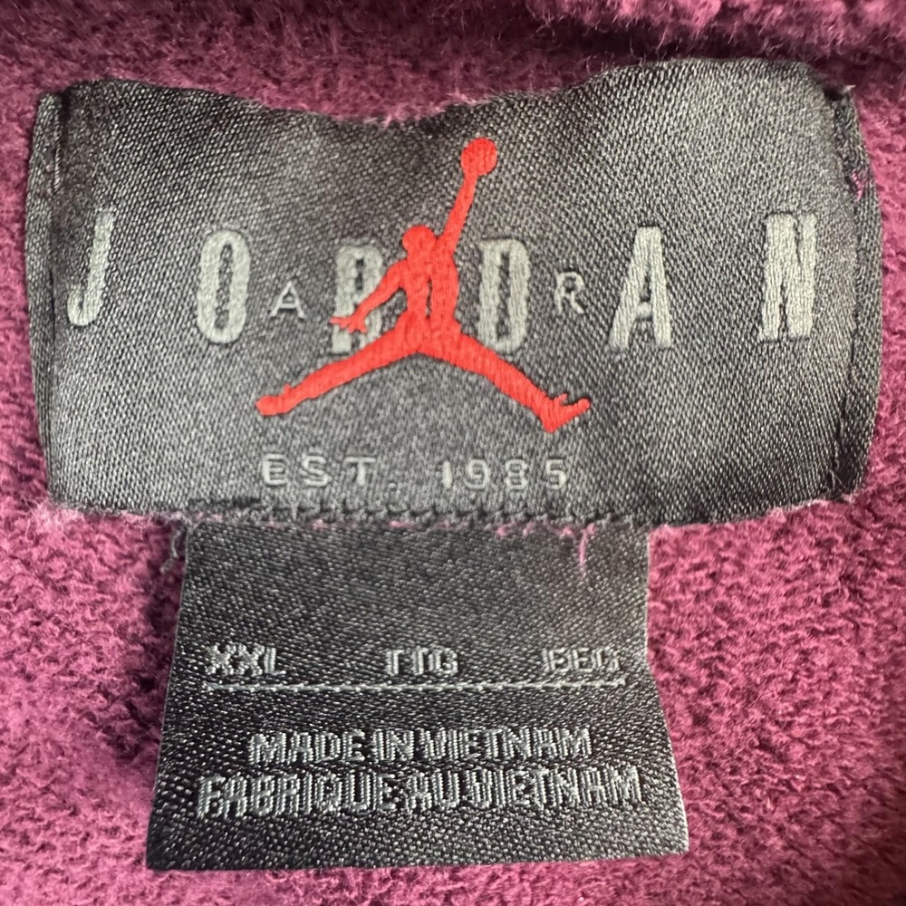 Jordan Hoodie Mens 2XL Purple Flight Patch Pullover Fleece Sweatshirt DA9816-610 - Picture 7 of 13